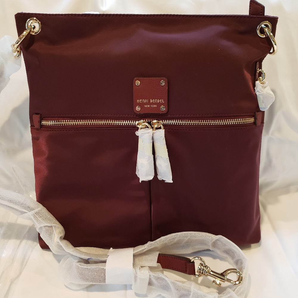 Henri Bendel Jetsetter Messenger Oxblood NWT